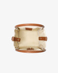 HOLLACE MINI TOTE CANVAS CONTRAST PIPING BROWN - REMI/REID