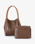 HOLLACE MINI TOTE CONTRAST PIPING ESPRESSO/BROWN - REMI/REID