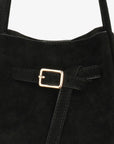 HOLLACE MINI TOTE FAUX SUEDE BUCKLE BLACK - REMI/REID