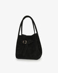 HOLLACE MINI TOTE FAUX SUEDE BUCKLE BLACK - REMI/REID