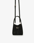 HOLLACE MINI TOTE FAUX SUEDE BUCKLE BLACK - REMI/REID