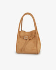 HOLLACE MINI TOTE FAUX SUEDE BUCKLE CAMEL - REMI/REID