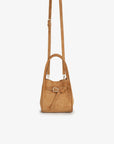 HOLLACE MINI TOTE FAUX SUEDE BUCKLE CAMEL - REMI/REID