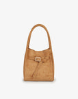 HOLLACE MINI TOTE FAUX SUEDE BUCKLE CAMEL - REMI/REID