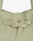 HOLLACE MINI TOTE FAUX SUEDE BUCKLE CELADON - REMI/REID
