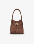 HOLLACE MINI TOTE FAUX SUEDE BUCKLE CHOCOLATE - REMI/REID