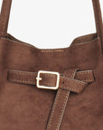HOLLACE MINI TOTE FAUX SUEDE BUCKLE CHOCOLATE - REMI/REID