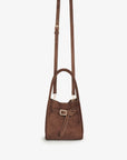 HOLLACE MINI TOTE FAUX SUEDE BUCKLE CHOCOLATE - REMI/REID