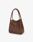 HOLLACE MINI TOTE FAUX SUEDE BUCKLE CHOCOLATE - REMI/REID