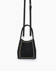 HOLLACE MINI TOTE STUDDED FAUX SUEDE BLACK - REMI/REID