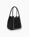 HOLLACE MINI TOTE STUDDED FAUX SUEDE BLACK - REMI/REID