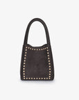 HOLLACE MINI TOTE STUDDED FAUX SUEDE CHARCOAL - REMI/REID