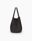 HOLLACE MINI TOTE STUDDED FAUX SUEDE CHARCOAL - REMI/REID