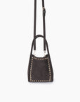 HOLLACE MINI TOTE STUDDED FAUX SUEDE CHARCOAL - REMI/REID