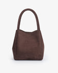 HOLLACE MINI TOTE STUDDED FAUX SUEDE CHOCOLATE - REMI/REID