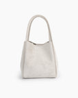 HOLLACE MINI TOTE STUDDED FAUX SUEDE CREAM - REMI/REID