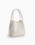 HOLLACE MINI TOTE STUDDED FAUX SUEDE CREAM - REMI/REID