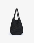 HOLLACE MINI TOTE WOVEN FAUX SUEDE BLACK - REMI/REID