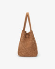 HOLLACE MINI TOTE WOVEN FAUX SUEDE CAMEL - REMI/REID