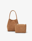 HOLLACE MINI TOTE WOVEN FAUX SUEDE CAMEL - REMI/REID