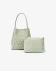 HOLLACE MINI TOTE WOVEN FAUX SUEDE CELADON - REMI/REID