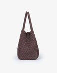 HOLLACE MINI TOTE WOVEN FAUX SUEDE CHOCOLATE - REMI/REID