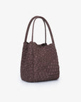 HOLLACE MINI TOTE WOVEN FAUX SUEDE CHOCOLATE - REMI/REID