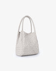 HOLLACE MINI TOTE WOVEN FAUX SUEDE CREAM - REMI/REID