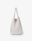 HOLLACE MINI TOTE WOVEN FAUX SUEDE CREAM - REMI/REID