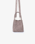 HOLLACE MINI TOTE WOVEN FAUX SUEDE DARK TAUPE - REMI/REID