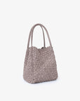 HOLLACE MINI TOTE WOVEN FAUX SUEDE DARK TAUPE - REMI/REID