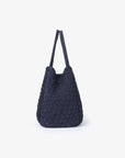 HOLLACE MINI TOTE WOVEN FAUX SUEDE NAVY - REMI/REID