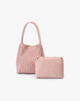 HOLLACE MINI TOTE WOVEN FAUX SUEDE ROSE - REMI/REID