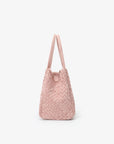 HOLLACE MINI TOTE WOVEN FAUX SUEDE ROSE - REMI/REID