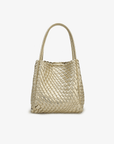 HOLLACE MINI TOTE WOVEN HI SHINE PLATINUM - REMI/REID