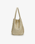 HOLLACE MINI TOTE WOVEN HI SHINE PLATINUM - REMI/REID