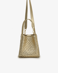HOLLACE MINI TOTE WOVEN HI SHINE PLATINUM - REMI/REID