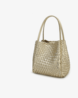 HOLLACE MINI TOTE WOVEN HI SHINE PLATINUM - REMI/REID