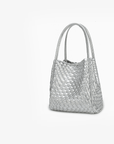 HOLLACE MINI TOTE WOVEN HI SHINE SILVER - REMI/REID