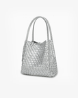 HOLLACE MINI TOTE WOVEN HI SHINE SILVER - REMI/REID