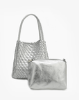 HOLLACE MINI TOTE WOVEN HI SHINE SILVER - REMI/REID