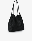HOLLACE NORTH SOUTH TOTE WOVEN BLACK - REMI/REID