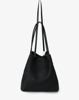 HOLLACE NORTH SOUTH TOTE WOVEN BLACK - REMI/REID