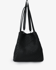 HOLLACE NORTH SOUTH TOTE WOVEN BLACK - REMI/REID
