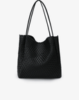 HOLLACE NORTH SOUTH TOTE WOVEN BLACK - REMI/REID