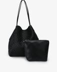 HOLLACE NORTH SOUTH TOTE WOVEN BLACK - REMI/REID