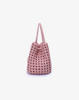 PERRIE BUCKET MINI WOVEN SQUARE BALLET PINK - REMI/REID