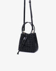 PERRIE BUCKET MINI WOVEN SQUARE BLACK - REMI/REID
