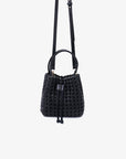 PERRIE BUCKET MINI WOVEN SQUARE BLACK - REMI/REID