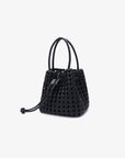 PERRIE BUCKET MINI WOVEN SQUARE BLACK - REMI/REID